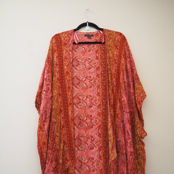 American Eagle Boho Scarf Print Kimono sz OS - Picture 2 of 7